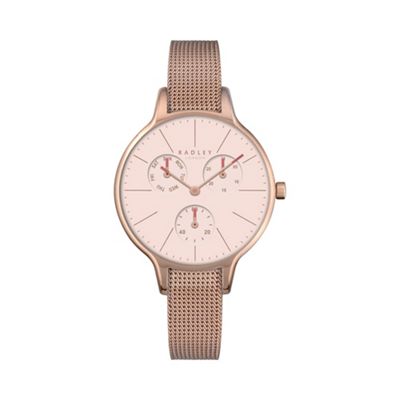 Ladies rose gold 'Soho' mesh multi-dial watch ry4248